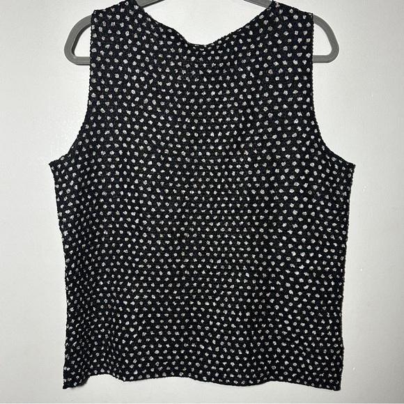 Chico’s Travelers Black Tan Textured Crinkle Open Jacket with Tank Top 2 (L) - Picture 5 of 12